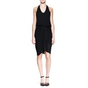 Helmut Lang Dress Womens Small Slack Jersey Racerback Tank Black Sleeveless